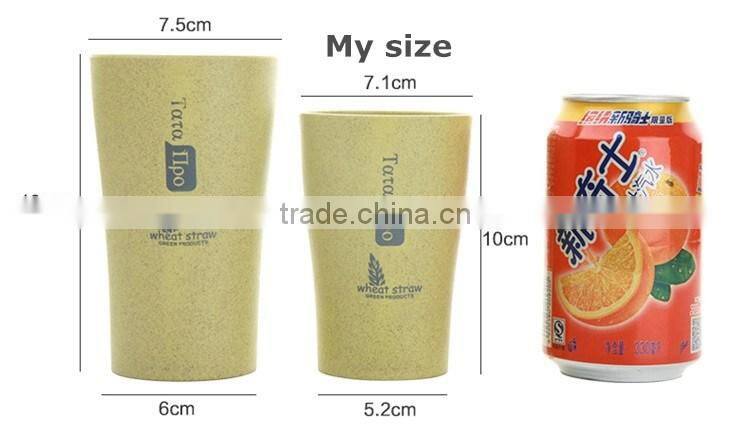 Wheat straw plastic travel tooth brush mug set 280ml+360ml
