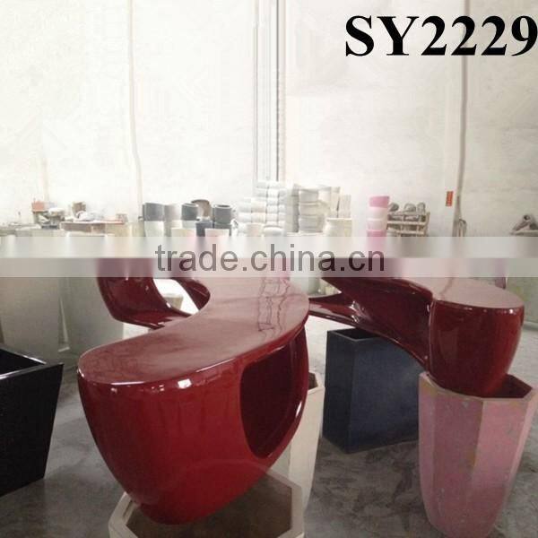 Round Morden Simple Leisure Blue Indoor fiberglass Chair