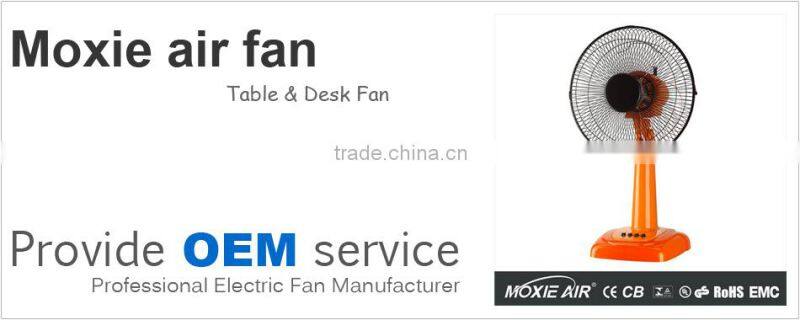12" electric orange color desk fan