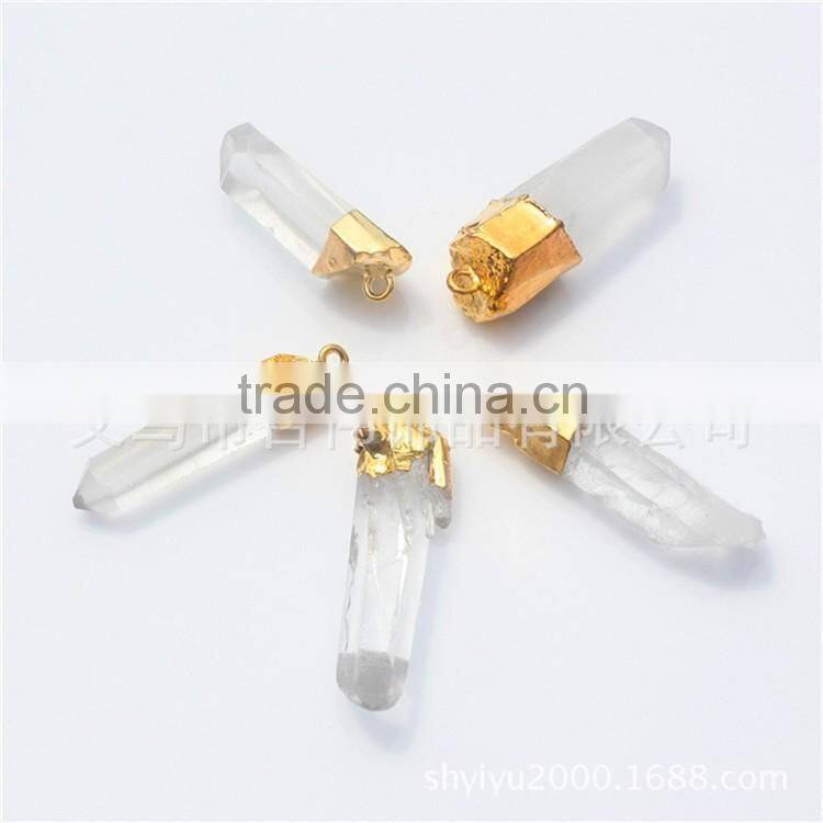 Popular Natural Stone Necklaces For Women Quartz Gem Stone Crystal pendant Necklace--OEM welcome