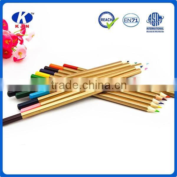 Wholesale 7 inch water soluble hexagonal color pencil with dipped for kids and office