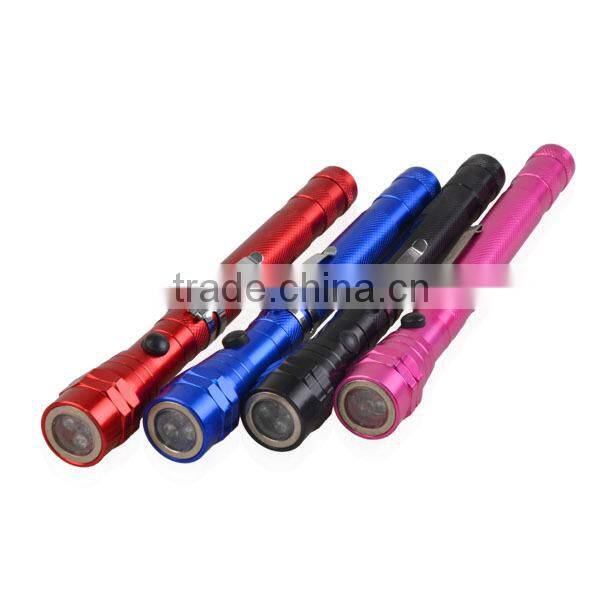 Magnetic 3 LED Flash Light Magnet Telescopic Flexible Torch