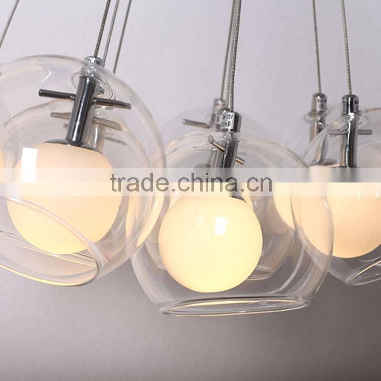 Zhongshan Restaurant chandelier simple style G4 modern glass home interior decor pendant lighting Ball hanging Pendant Lamp