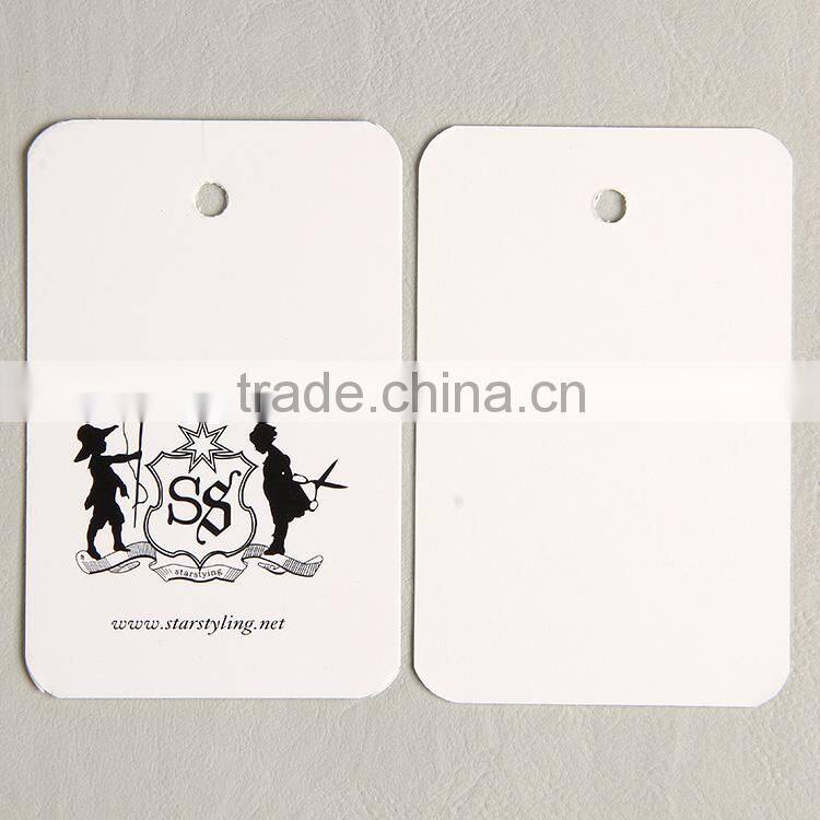 Art paper printed paper card with round angle cut for men's outer jackets