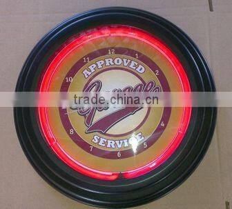 Plastic frameDouble Neon Tube ClockOEM