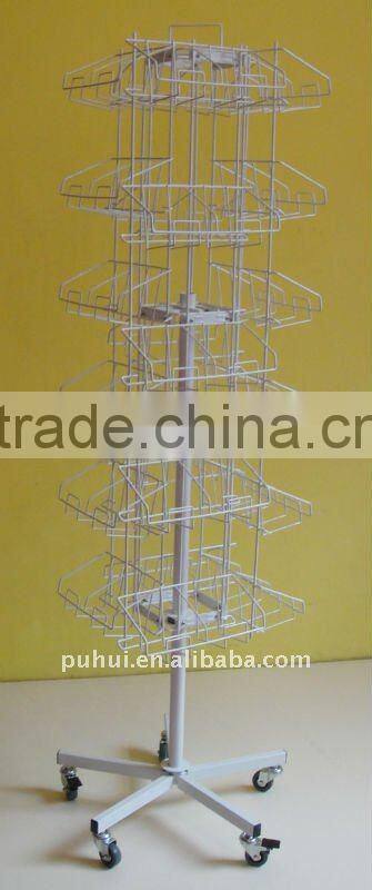 metal wire revolving floor card display with trade assurance
