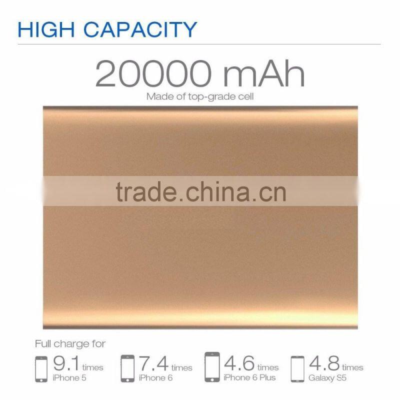 Slim Power Bank 20000mah portable charger external Battery 20000 mah mobile phone charger