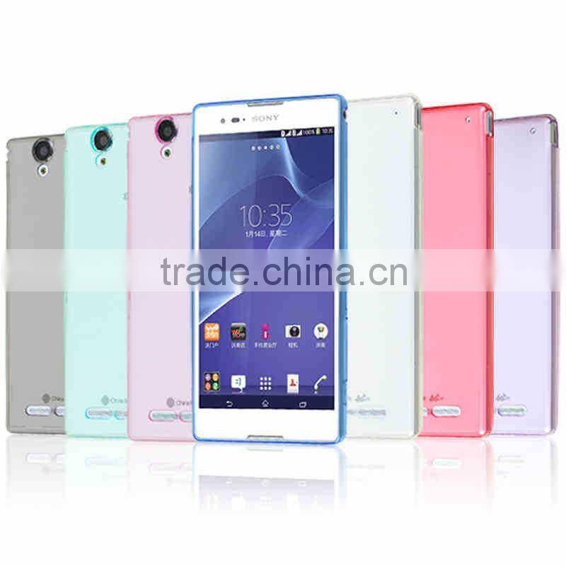 ultra-thin TPU cases flip cover mobile phone case for sony xperia T2 opp bag packaging box for mobile phone cover