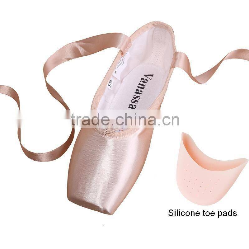 genuine leather outsole soft pointe ballet gym dancing dance shoes for girls kids children woman pink satin canvas toe pads