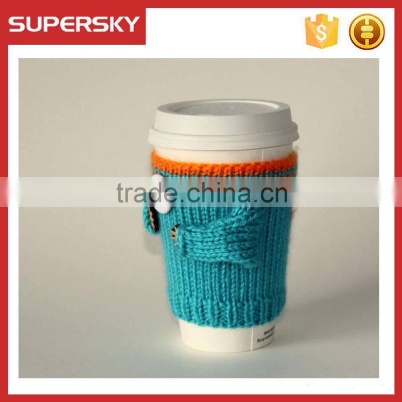 V-166 NBA cute coffe hand knitted sleeve cosy cup mug sweater/coffee sweater/cup accessory