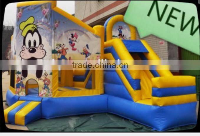 lovely inflatable bouncer with slide /inflatale jumping castle