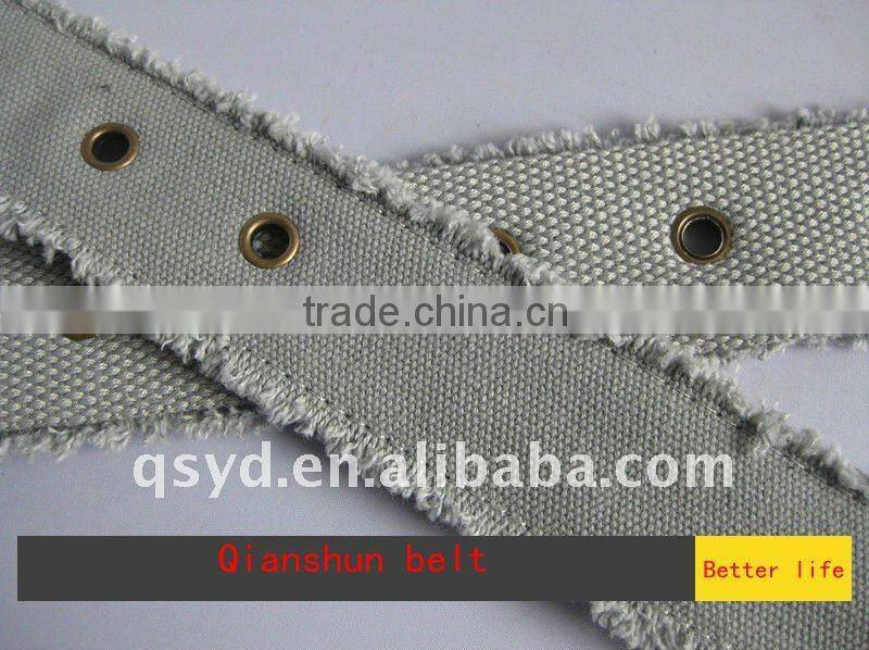 ladies fashion explosive style gray napped cotton canvas belt