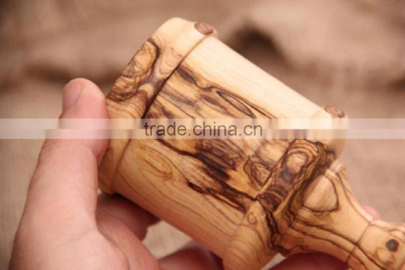 Olive Wood Carved Goblet Wineglass Hand Made