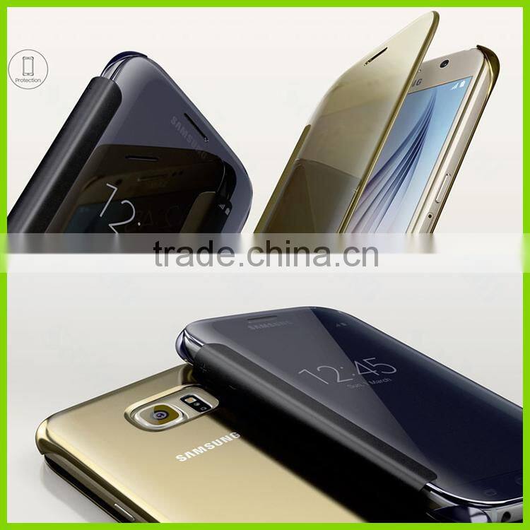 2015 new arrival smart flip cover Mirror case for samsung galaxy s6 edge