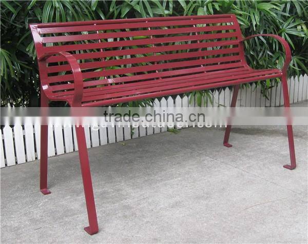Embedded mount metal bench for garden metal park bench outdoor bench seat