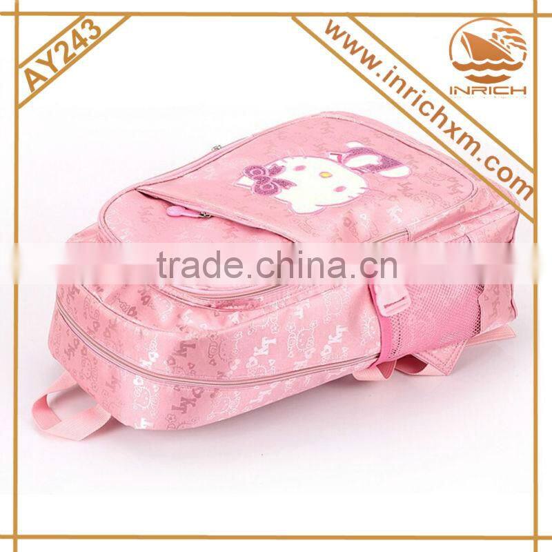 2016 cute hello kitty school backpack, trendy kids girls backpack