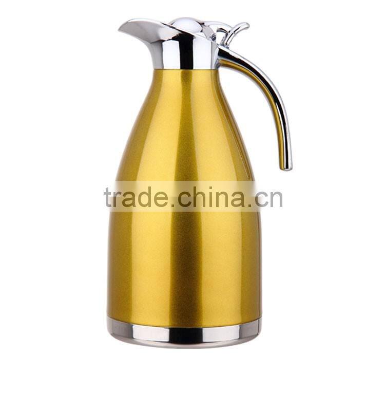 hot sale double wall 1.0L/1.5L/2.0L stainless steel thermos tea coffee pot