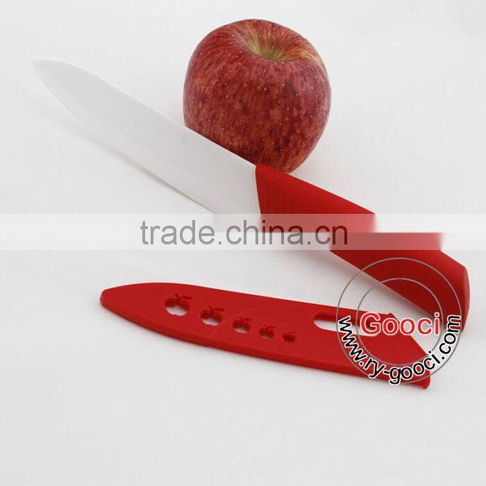 Ceramic 6" Chef's Knife - White knife sheath RED
