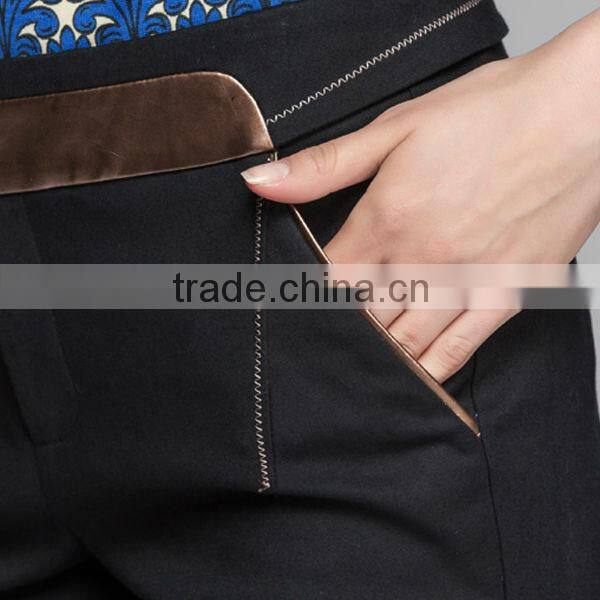 cotton and pu new model jeans pants