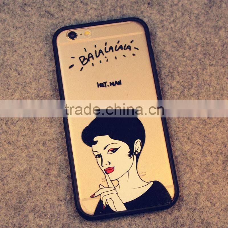 Fashion Couple Case TPU Bumper with Plastic Back Case For iPhone 6