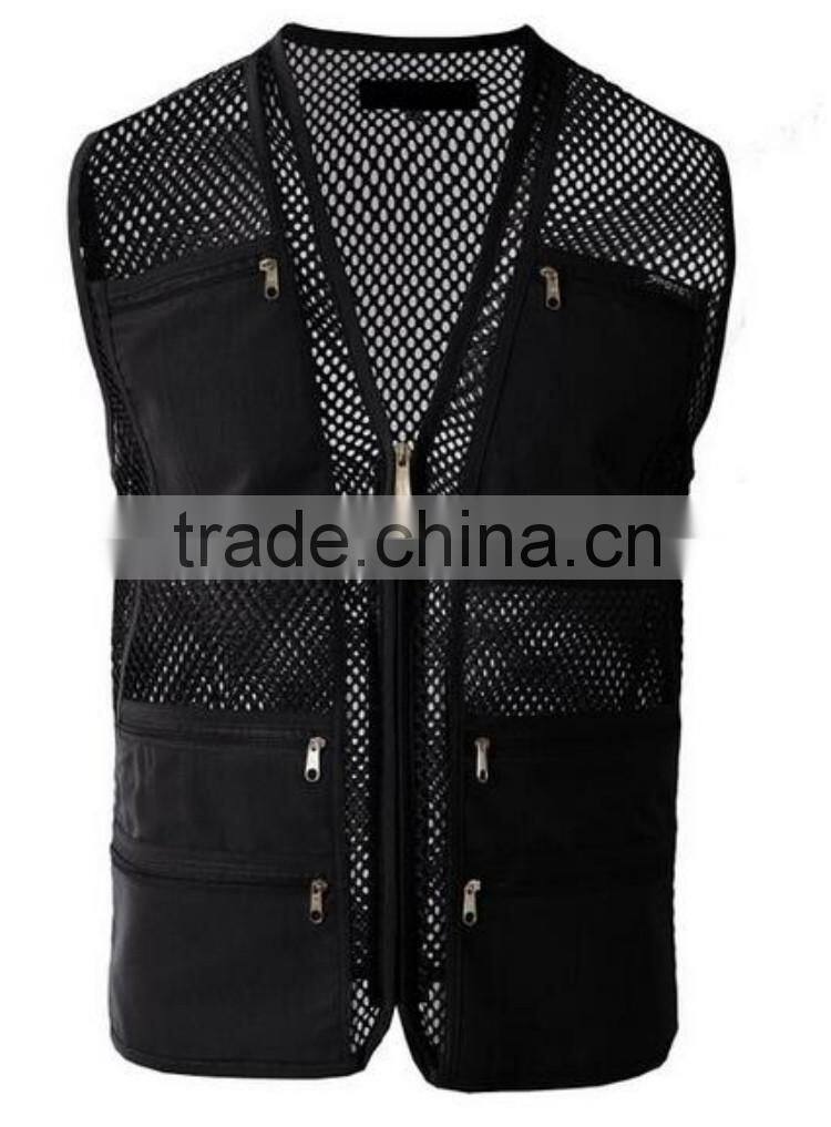 Mens Casual Work Utility Hunting Travels Sports Mesh Vest With Pockets