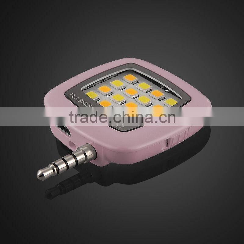 Smart Selfie 16 LED Camera External Flashlight For IOS Android Smartphone 3.5mm