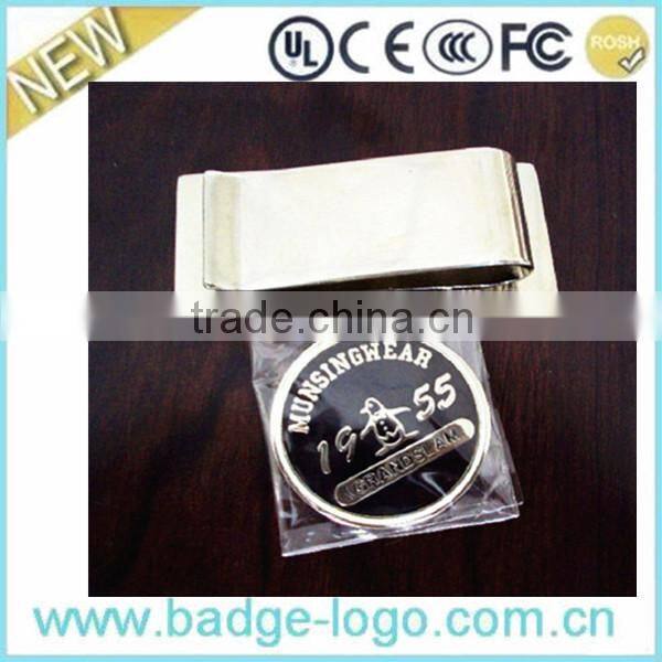 Letters logo stainless steel money clip