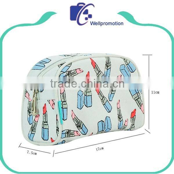 Wholesale luxury canvas cosmetic bag bulk makeup bag for girls