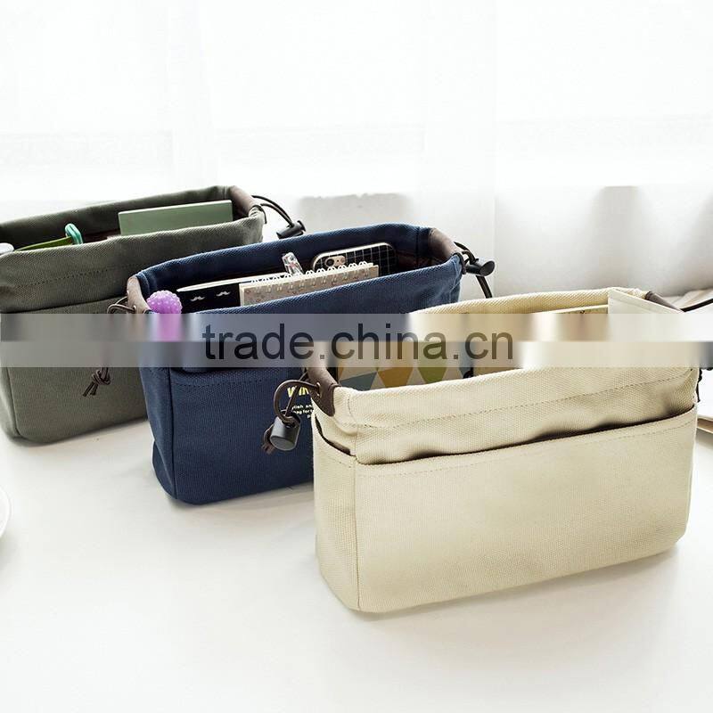 Large Capacity Canvas Bag Inside Bag Drawstring Design