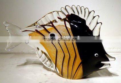 Shiny Gold Fish Ornament Art Glass and hand made fish table decoration XO-A007 and art glass table decoration