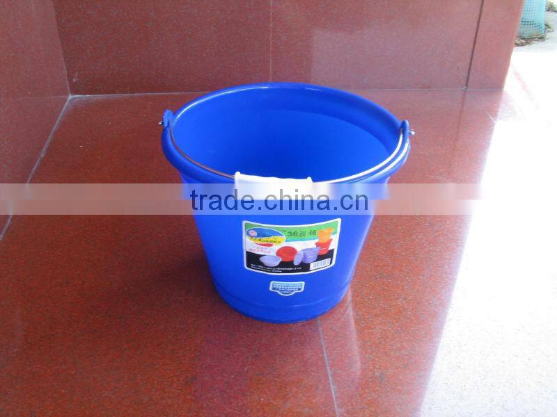plastic bucket wide mouth PE with metal handle good quality