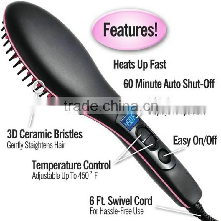 2016 New products on china market Digital Heating Detangling hair straightening brush as seen on tv