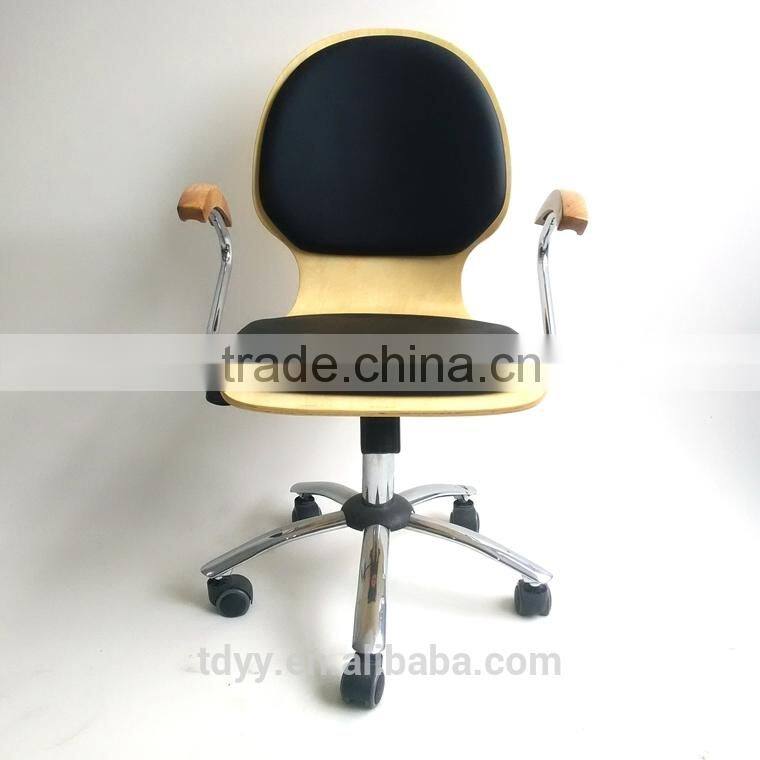 TDC-129 QVB HANGZHOU JIANDE TONGDA FIVE STAR BASE BENTWOOD SWIVEL CHAIR FOR OFFICE OFFCI CHAIR