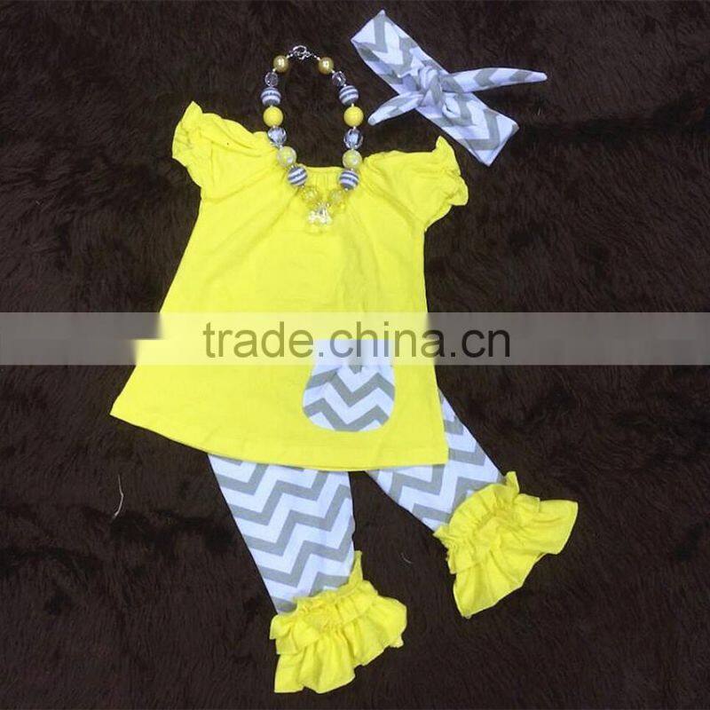 2015 Fall Thanksgiving Day Pumpkin baby girls clothes set