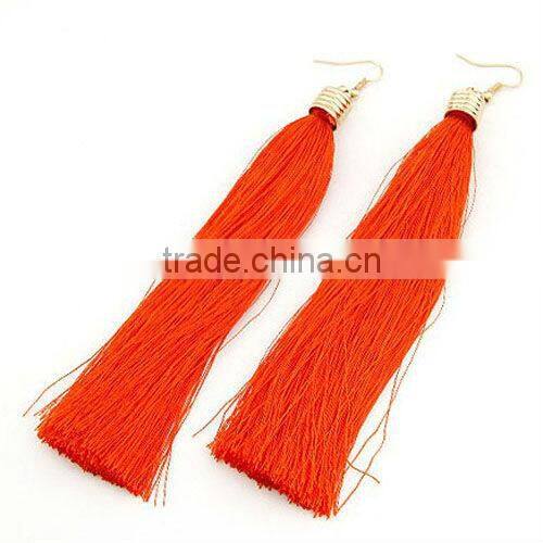 Violet polyester tassel earring,2013 hot dangle earring,Fashion jewelry