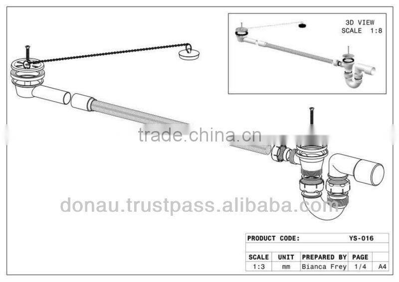 Bathtub Trap with Movable Body 50 mm (YP016)