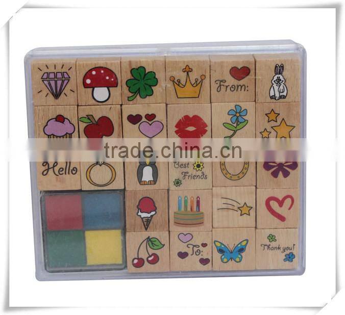 fashionable wooden stamp set for kids