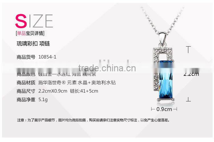 OUXI 2015 Love heart crystal necklace OUXI -10854