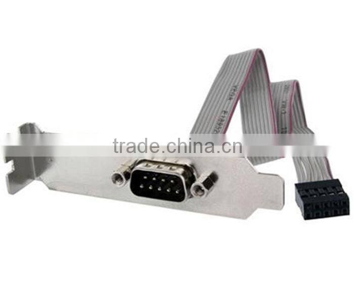 Short Low Profile DB9 Male RS232 COM Port Serial Header Cable for Motherboard
