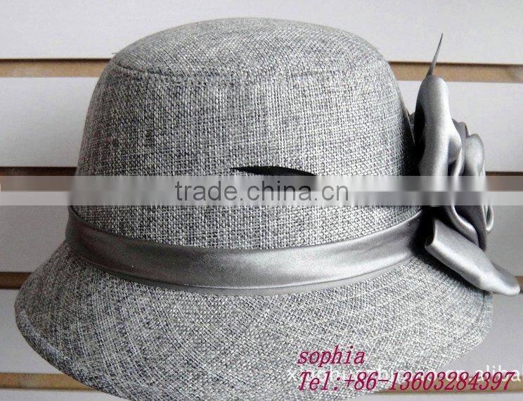 2012newest black cotton bucket flower hat .lady cotton hat.hot sell hat