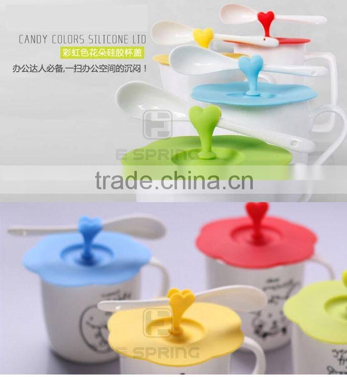 Creative candy-colored lids food grade silicone lid seal leak-proof lid multi-use non-toxic glass lid