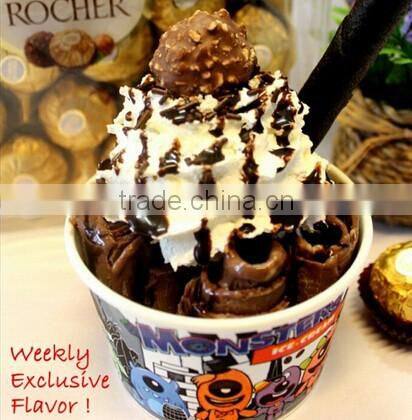 Fried frozen yogurt ice cream machine /Double flat round pans fry roll ice cream machine