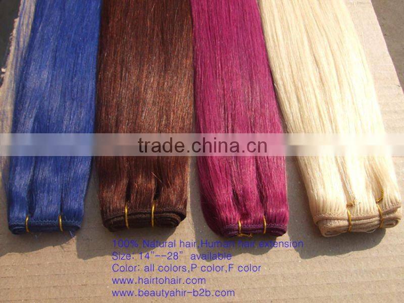 Top Quality Hot Sale for half head 100% human hair clip in wig/hairpiece