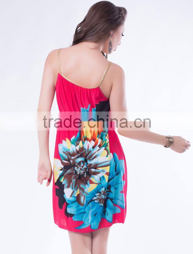 Popular design top quality with wholesale price mature women summer one piece dress