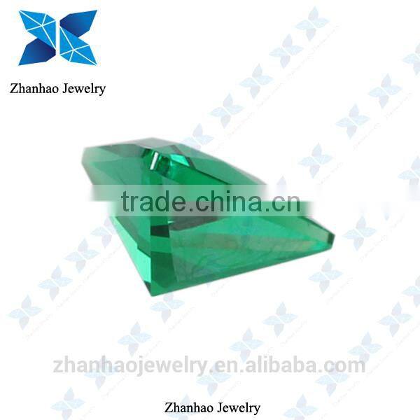 Green triangle natural glowing stone for jewelry making