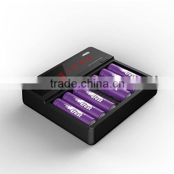 Hottest selling 6 bay charger with LCD screen efest luc v6 lcd usb charger wholesale from efest factory