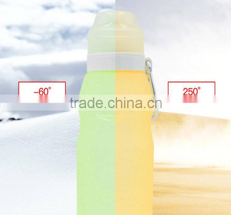 Protable Outdoor Camping Bulk Items Durable Mountain Bicycles Collapsible Bottle Leakproof Silicone Folding Water Sports Bottle