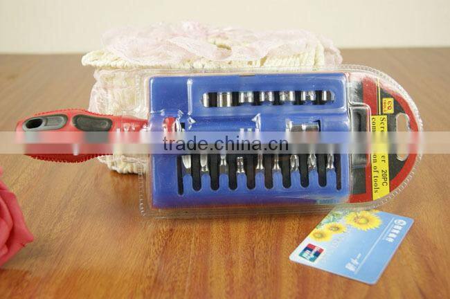 KEY POINT 20 in 1Multi combination tools screwdriver set one screwdriver Red and black shank massage