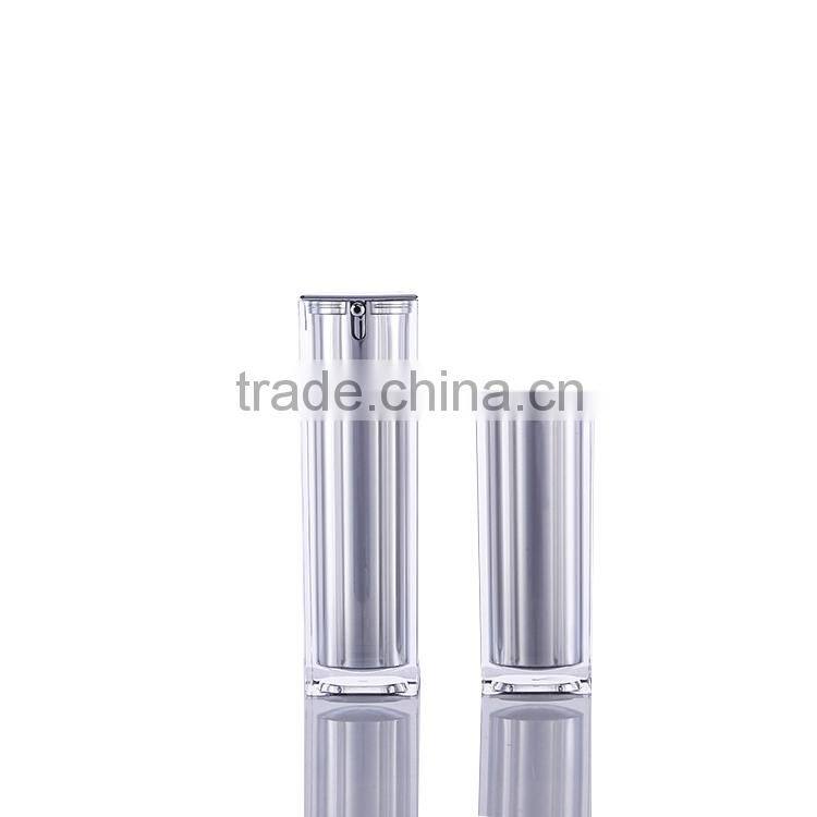 Cosmetic Airless Pump Plastic Face Cream Container And Acrylic 15ml 30ml 50ml White square Shape Serum bottle