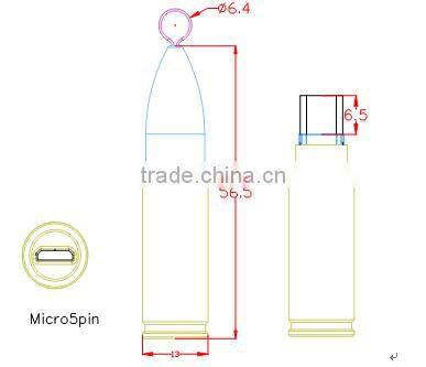 Mini bullet design Micro usb to type-c usb adapter conector